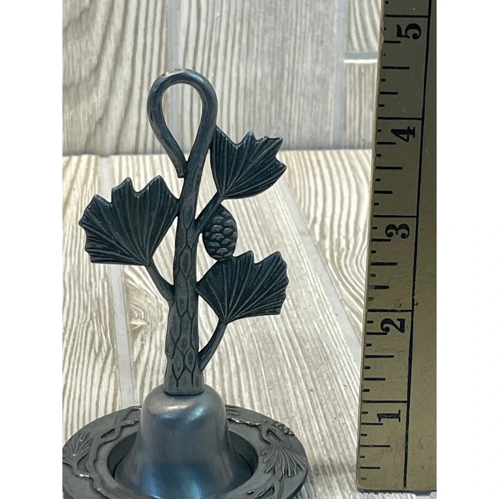 Vintage Pewter Pine Cone Candle Snuffer and Coaster Set Rustic Woodland Decor